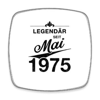 50th Birthday Legendary since May 1975 Volume 75 - Square fridge magnet - white - Front