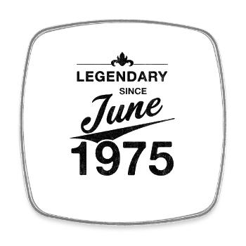 50. Geburtstag Legendär seit Juni 1975 Jahrgang 75 - Viereckiger Kühlschrankmagnet - Weiß - Vorne