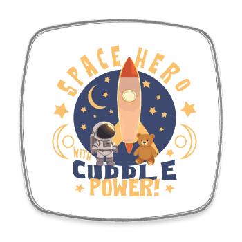 Astronaut with teddy bear - Square fridge magnet - white - Front