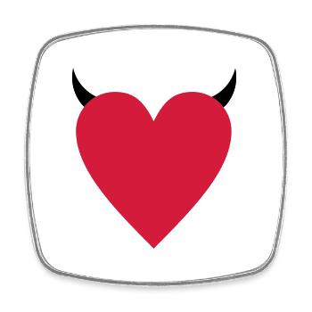 heart - Square fridge magnet - white - Front