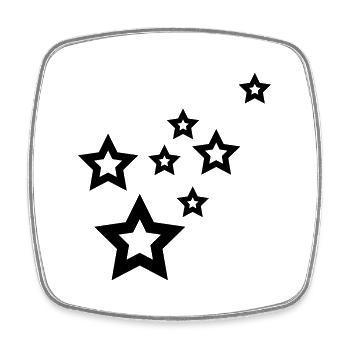 sterne - Viereckiger Kühlschrankmagnet - Weiß - Vorne