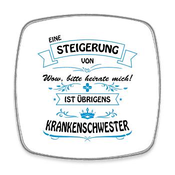Steigerung-Krankenschwester - Viereckiger Kühlschrankmagnet - Weiß - Vorne