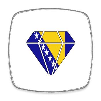 Geschenk Diamant Heimat Wurzeln Bosnien Herzegowi - Viereckiger Kühlschrankmagnet - Weiß - Vorne