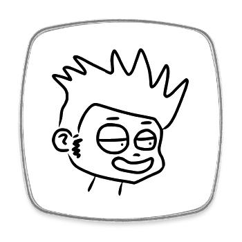 Enfant comique rieur - Magnet carré - blanc - Devant