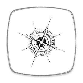 compass - Square fridge magnet - white - Front