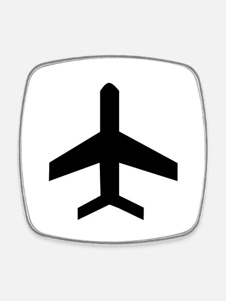 Flugzeug Symbol Icon - Viereckiger Kühlschrankmagnet - Weiß