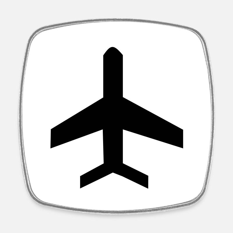 Flugzeug Symbol Icon - Viereckiger Kühlschrankmagnet - Weiß