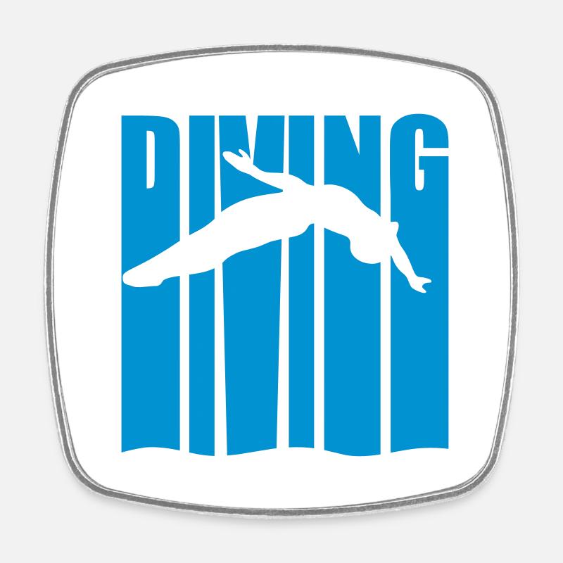 High diving - Square fridge magnet - white