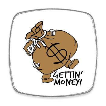 gettin money tragen schwer dollar symbol zeichen g - Viereckiger Kühlschrankmagnet - Weiß - Vorne