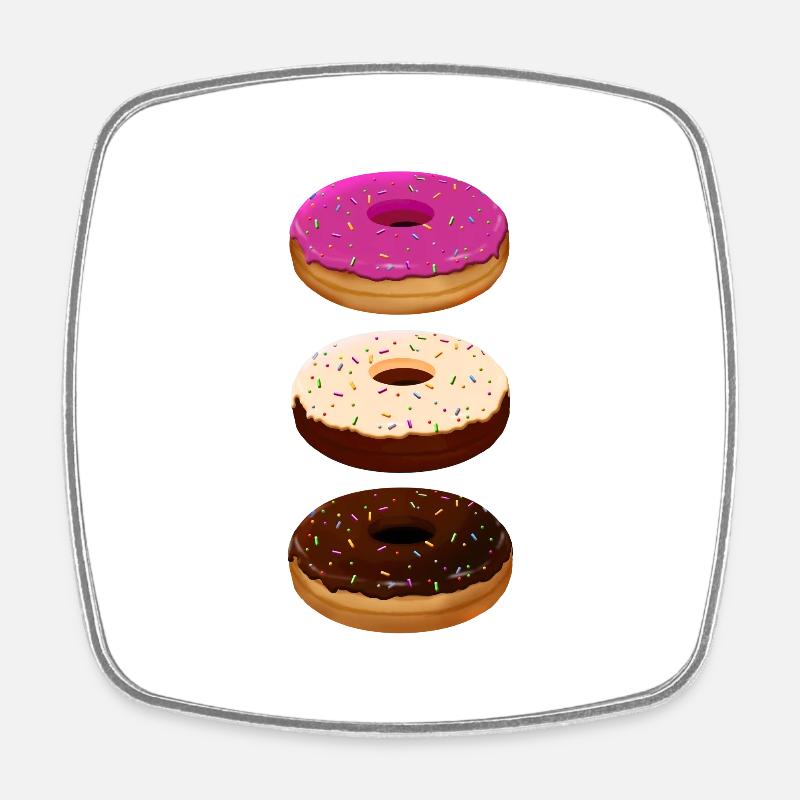 Donuts - Magnet carré - blanc