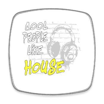 House DJ Music - Square fridge magnet - white - Front
