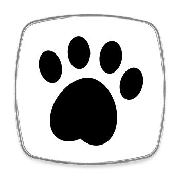 Hundepfote – Minimalistisches Design für Hundefans - Viereckiger Kühlschrankmagnet - Weiß - Vorne