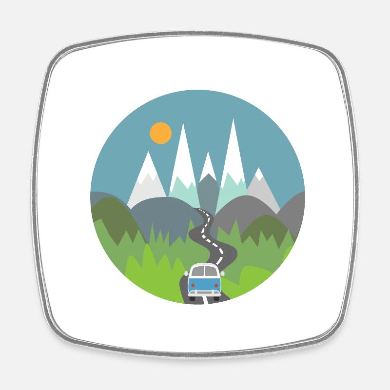 Camping - Square fridge magnet - white