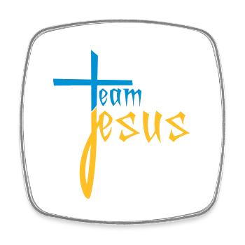 friends team crew jesus cross christ christ kath - Square fridge magnet - white - Front