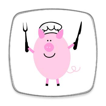 cook - Square fridge magnet - white - Front