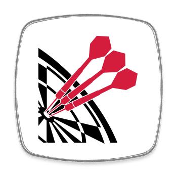 Dart Sport Design - Magnet carré - blanc - Devant