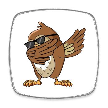Owl Dabbing Dab Dance Gift - Square fridge magnet - white - Front