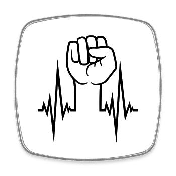 pouls frquenz faust revolution hand stre - Magnet carré - blanc - Devant