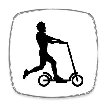 scooter électrique clipart scooter électrique fun tretrol - Magnet carré - blanc - Devant