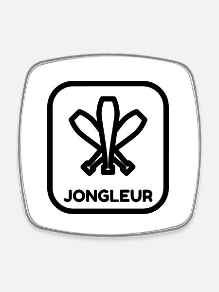 Jongleur / Jonglieren / Jongleurin / Zirkus - Viereckiger Kühlschrankmagnet - Weiß