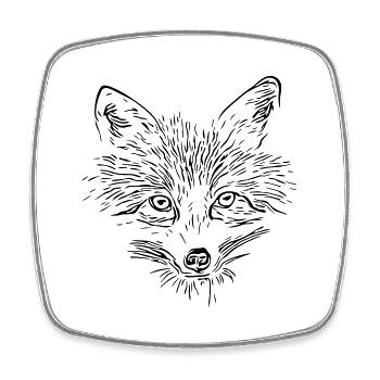 Fox Face - Fox Face - Square fridge magnet - white - Front