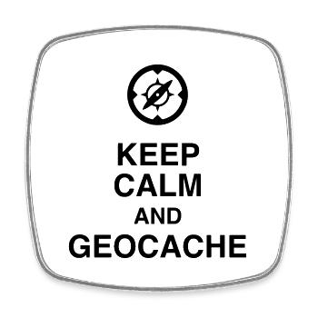 Geocaching / Geocacher / Kompass / Wald - Viereckiger Kühlschrankmagnet - Weiß - Vorne