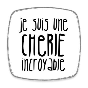 Chéri Love Chérie Amour Femme Mari Valentin - Square fridge magnet - white - Front