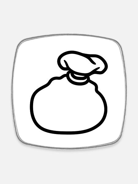 kleiner sack weihnachten - Viereckiger Kühlschrankmagnet - Weiß