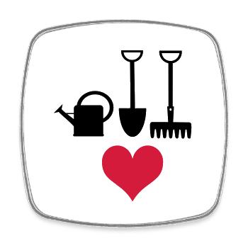 Garten - Viereckiger Kühlschrankmagnet - Weiß - Vorne