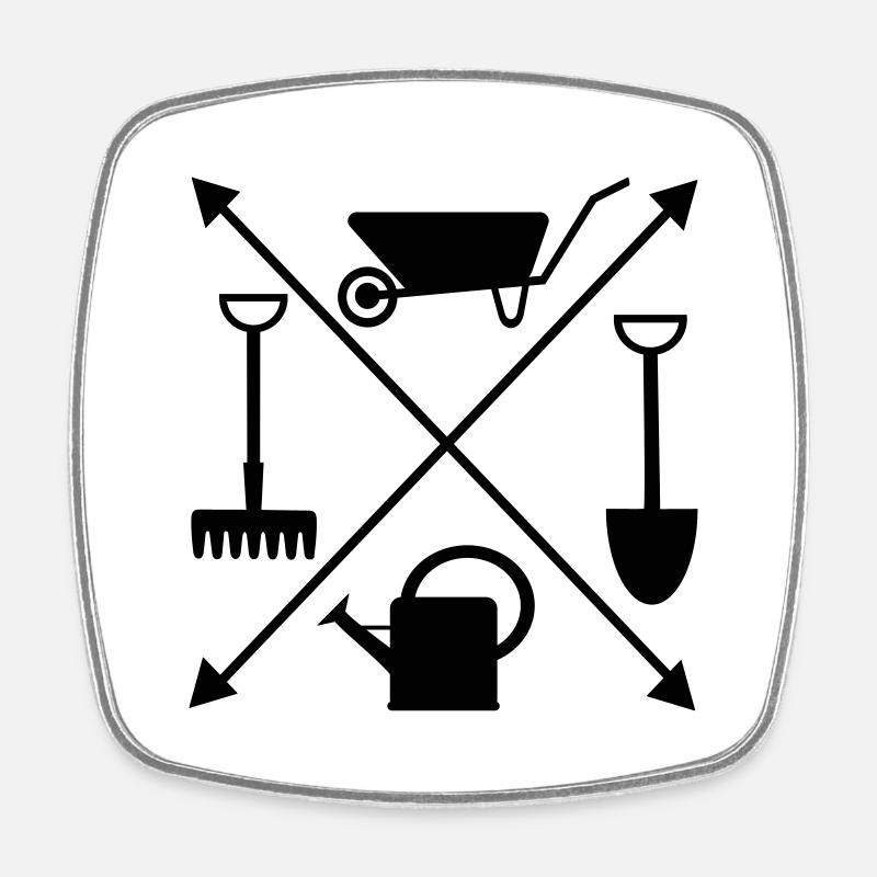 Garten - Viereckiger Kühlschrankmagnet - Weiß