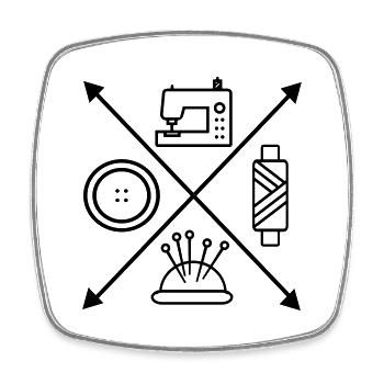 sew - Square fridge magnet - white - Front