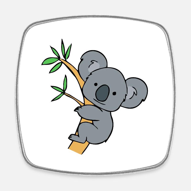 KOALA Bear 2 - Viereckiger Kühlschrankmagnet - Weiß