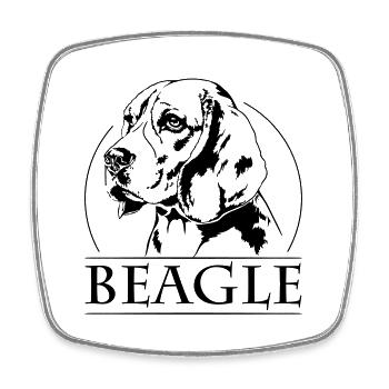 BEAGLE Hound Dog Dogs Wilsigns Portrait de chien - Magnet carré - blanc - Devant