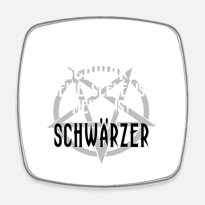 Schwarze Seele Spruch Schwarze Szene Gothic - Viereckiger Kühlschrankmagnet - Weiß