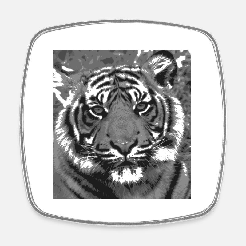 tiger - Square fridge magnet - white