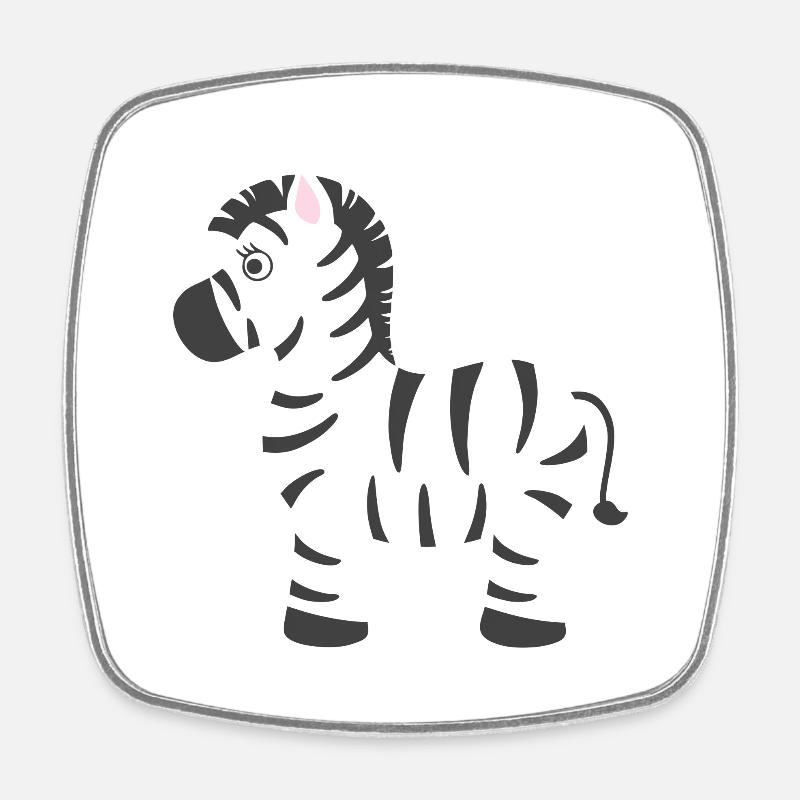 Zebra - Viereckiger Kühlschrankmagnet - Weiß