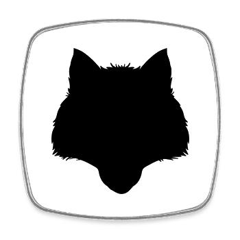 wolf - Square fridge magnet - white - Front