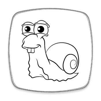 Schnecke lustig freude - Viereckiger Kühlschrankmagnet - Weiß - Vorne