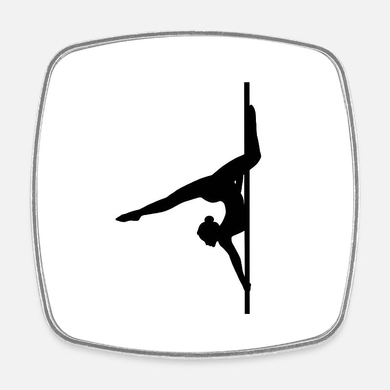 Pole Dance Shape Shadow Figure Butterfly - Square fridge magnet - white