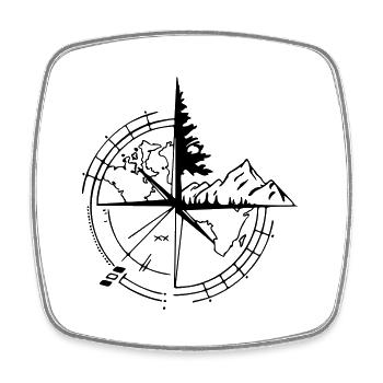 compass - Square fridge magnet - white - Front