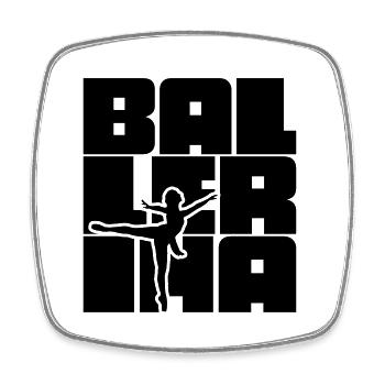 Ballerina - Viereckiger Kühlschrankmagnet - Weiß - Vorne