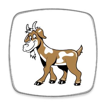 Goat kind lys - Square fridge magnet - white - Front