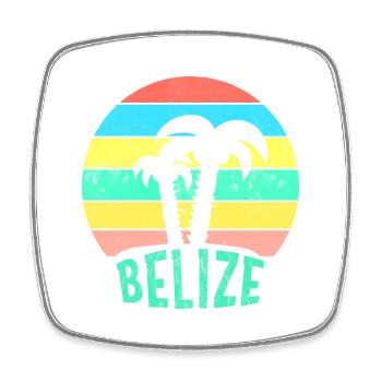 BELIZE Karibischer Sonnenuntergang - Viereckiger Kühlschrankmagnet - Weiß - Vorne