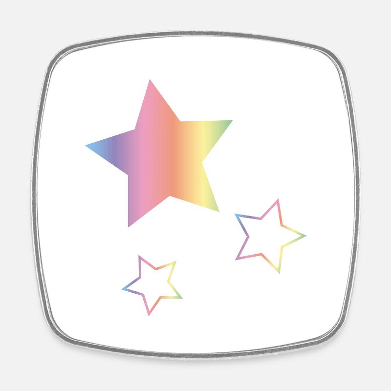 Rainbow Stars - Square fridge magnet - white