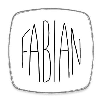 Cadeau Fabien - Magnet carré - blanc - Devant