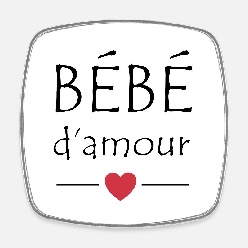 Bébé d'amour - Magnet carré - blanc
