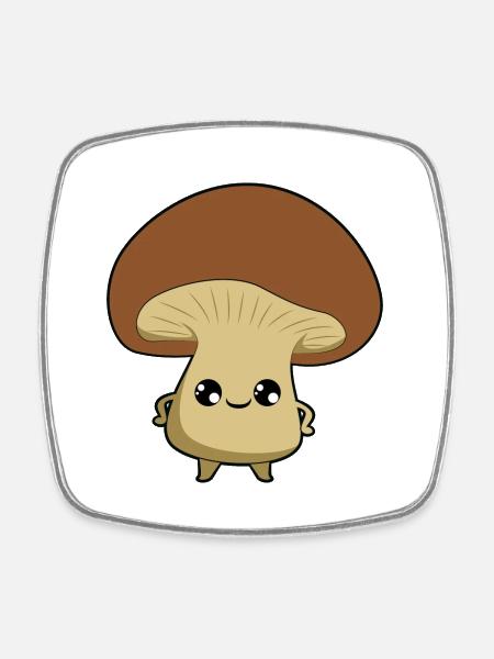 Pilz - Viereckiger Kühlschrankmagnet - Weiß