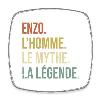 Enzo L'homme Le Mythe La Légende Cadeau Humour - Magnet carré - blanc - Devant
