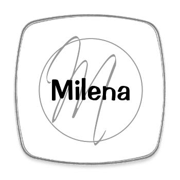 Milena Name First Name Circle Calligraphy - Square fridge magnet - white - Front