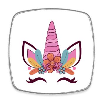 Licorne - Magnet carré - blanc - Devant